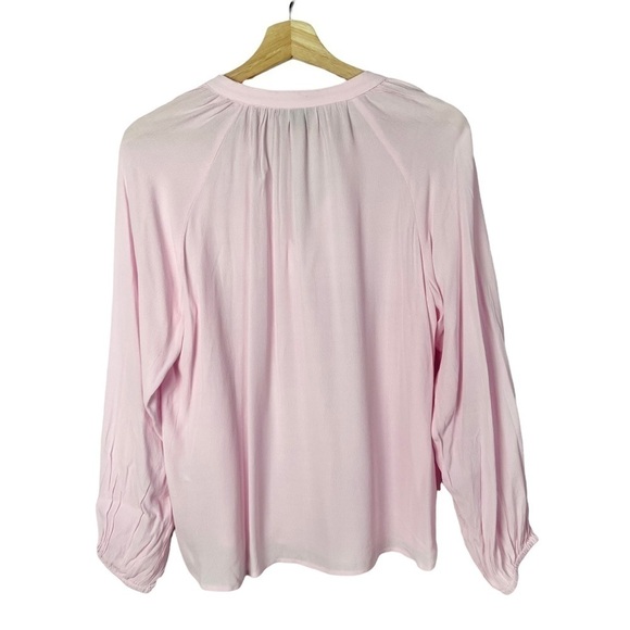 J. Crew Drapey Popover Long Sleeve Baby Light Pink Blouse S - Picture 3 of 5
